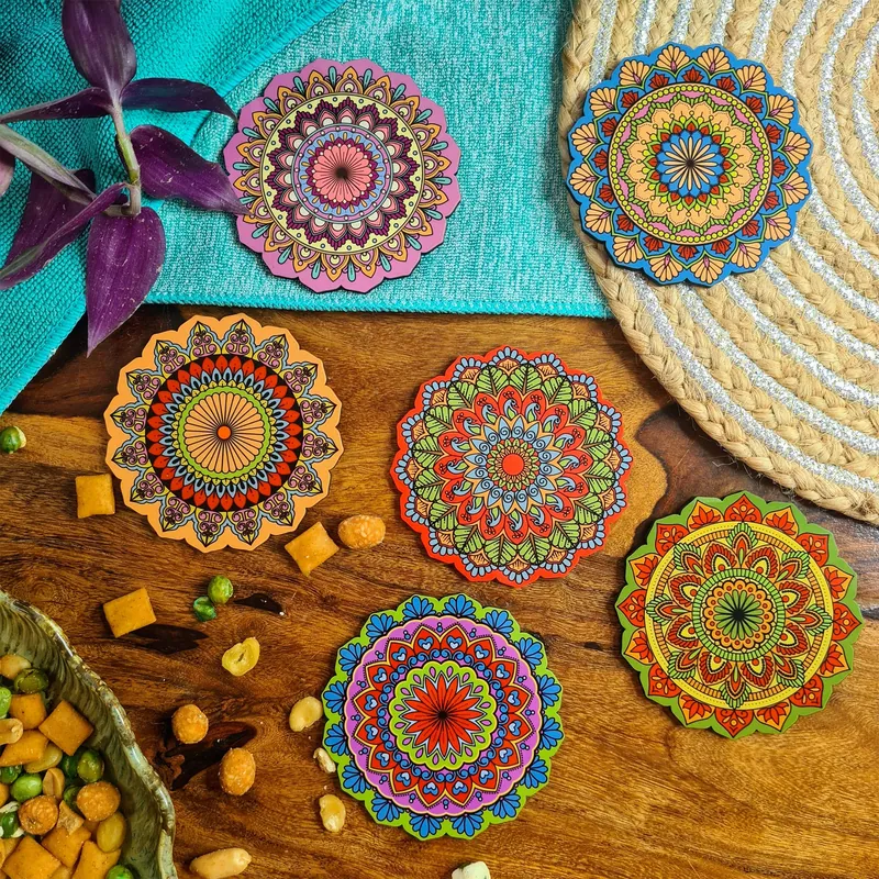 Flower Shaped Coasters Set of 6